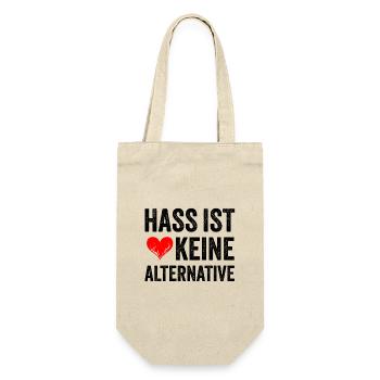 Hass ist keine Alternative - Geschenkbeutel für Flaschen - Natur - Vorne
