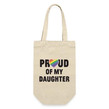 LGBT Pride Month - Stolz auf meine Tochter - Geschenkbeutel für Flaschen - Natur - Vorne