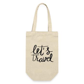 Let’s Travel - Geschenkbeutel für Flaschen - Natur - Vorne
