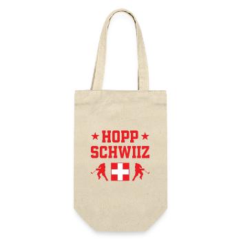 Hopp Schwiiz National Ice Hockey Team - Gift Bag for Bottles - nature - Front