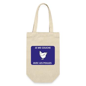 Je me couche avec les poules - Sac à bouteille - nature - Devant