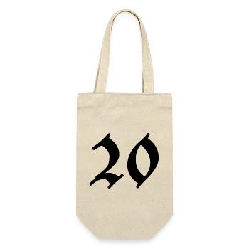 20. 20 ANS. 20e ANNIVERSAIRE. ANNIVERSAIRE 20 ANS. - Sac à bouteille - nature - Devant