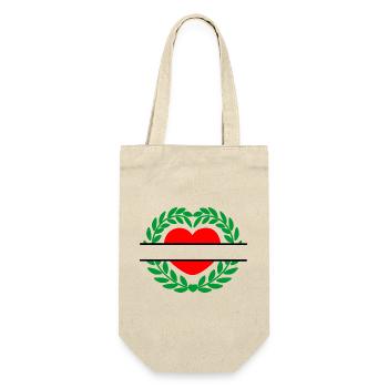 Couronne de laurier en forme de coeur rouge - Sac à bouteille - nature - Devant