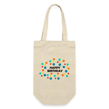 HAPPY BIRTHDAY. HAPPY BIRTHDAY. ANNIVERSARY. - Gift Bag for Bottles - nature - Front