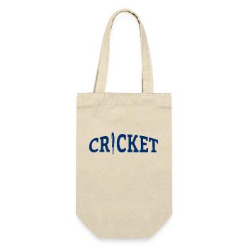 Cricket Lettering with Bat - Kricket - Geschenkbeutel für Flaschen - Natur - Vorne