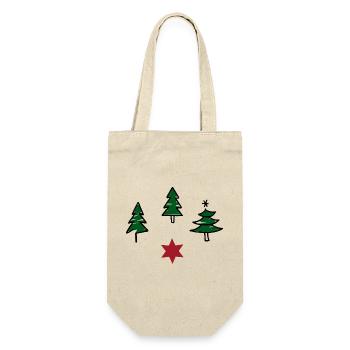 Design zu Weihnachten - Geschenkbeutel für Flaschen - Natur - Vorne
