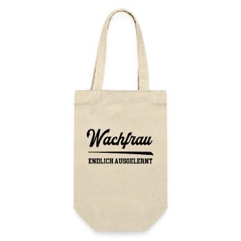Wachfrau Ausbildung Bestanden Wachdienst Secruity - Geschenkbeutel für Flaschen - Natur - Vorne
