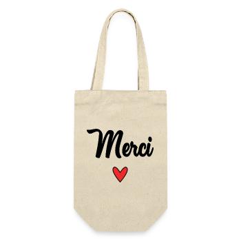THANK YOU. THANKS. THANK YOU. ANNIVERSARY. BIRTH. - Gift Bag for Bottles - nature - Front