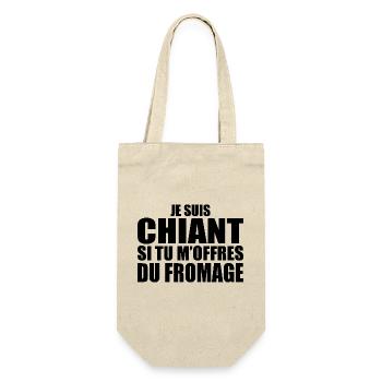 Man who adores: Cheese. Funny Design Humor - Gift Bag for Bottles - nature - Front