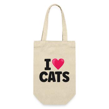Katze - Geschenkbeutel für Flaschen - Natur - Vorne