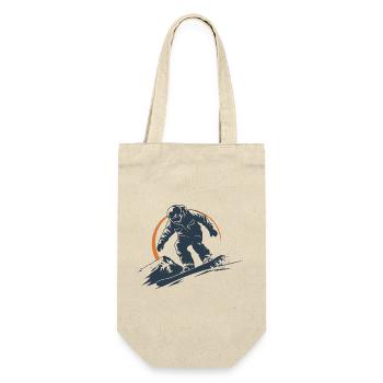 Snowboarder Grafik - Geschenkbeutel für Flaschen - Natur - Vorne