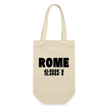 Rome - Design mit Koordinaten - Geschenkbeutel für Flaschen - Natur - Vorne