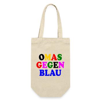 Omas gegen blau - Geschenkbeutel für Flaschen - Natur - Vorne