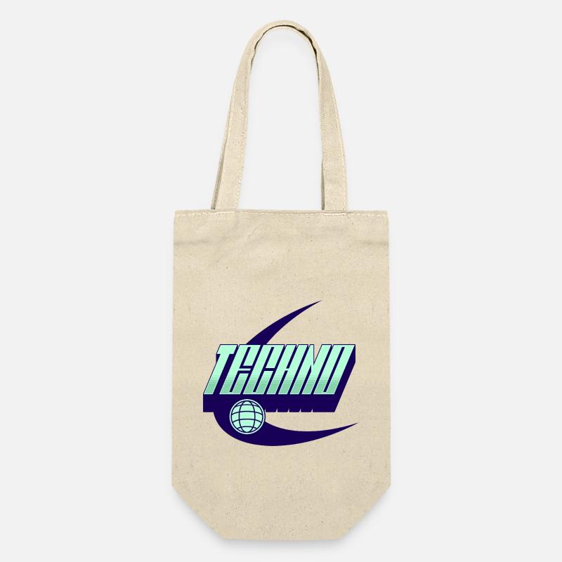 Techno - Geschenkbeutel für Flaschen - Natur