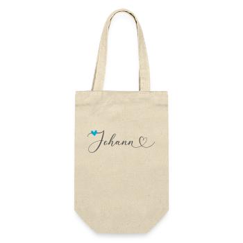 Johann Nom Prénom Calligraphie Coeur - Sac à bouteille - nature - Devant
