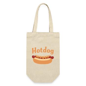 Hotdog Liebe in Schwarz-Weiß Look - Geschenkbeutel für Flaschen - Natur - Vorne