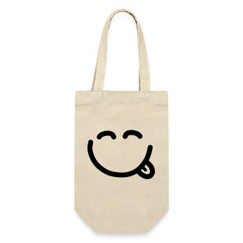 Visage heureux avec la langue qui sort - Sac à bouteille - nature - Devant