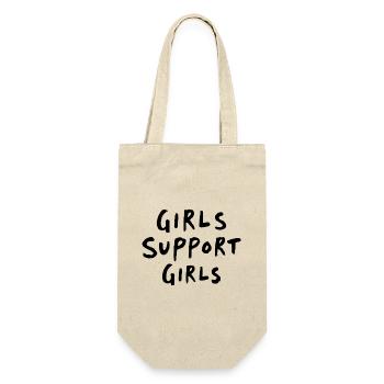 Girls Support Girls Freundschaft - Geschenkbeutel für Flaschen - Natur - Vorne