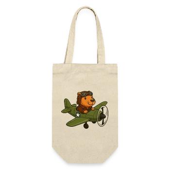Flying Beaver Pilot in Plane - Gift Bag for Bottles - nature - Front