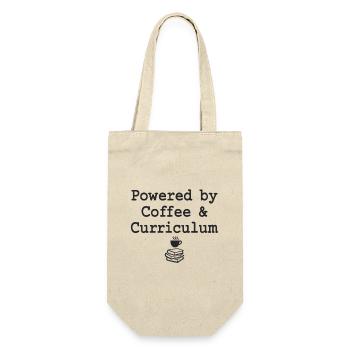 Powered by Coffee &amp; Curriculum Coffee Statement - Gift Bag for Bottles - nature - Front
