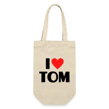 I love Tom Red Heart Love Fan Gift - Gift Bag for Bottles - nature - Front