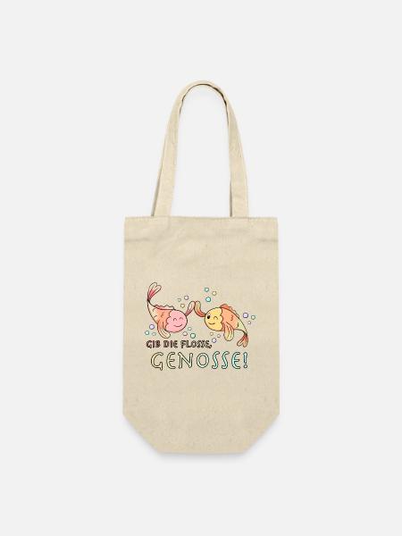 Gib die Flosse Genosse Fisch! - Geschenkbeutel für Flaschen - Natur