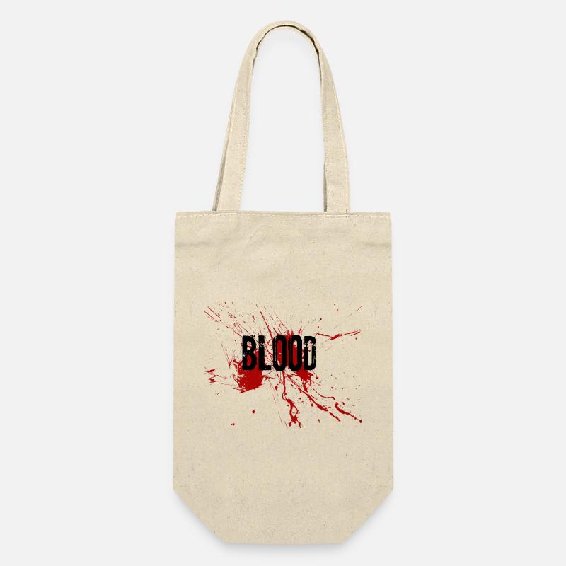 Blutiger Splatter Schriftzug - Geschenkbeutel für Flaschen - Natur