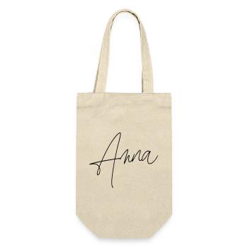 anna / handschrift design - Geschenkbeutel für Flaschen - Natur - Vorne