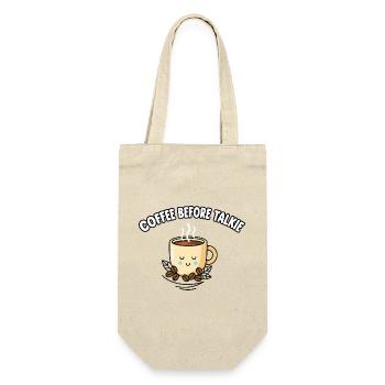 Coffee Before Talkie Cute Kawaii Coffee Mug - Gift Bag for Bottles - nature - Front