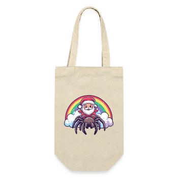 Tarantula Weihnachtsmann Weihnachten - Geschenkbeutel für Flaschen - Natur - Vorne