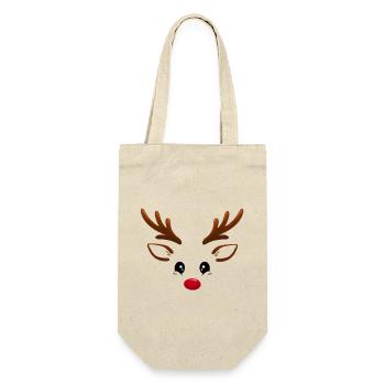 Rudolph Rentier - Geschenkbeutel für Flaschen - Natur - Vorne