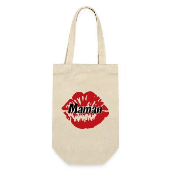 Mama Ich liebe dich – Muttertag - Geschenkbeutel für Flaschen - Natur - Vorne