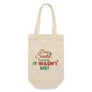 Dear Santa – Ehrlich, ich war’s nicht! - Geschenkbeutel für Flaschen - Natur - Vorne