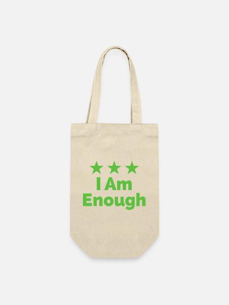 I Am Enough Ich bin genug Statement - Geschenkbeutel für Flaschen - Natur