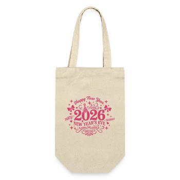 Feiern Sie Silvester-Feuerwerksdesign 2026 - Geschenkbeutel für Flaschen - Natur - Vorne