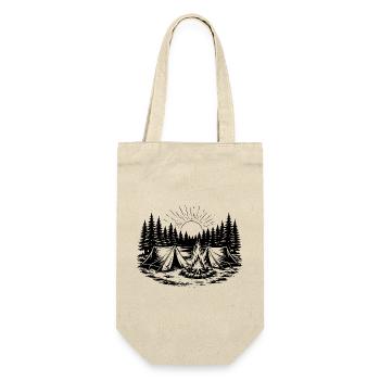 Camping Zelt Wald Landschaft - Geschenkbeutel für Flaschen - Natur - Vorne