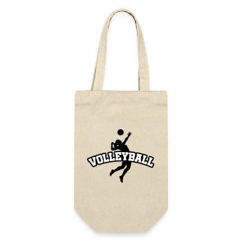 Volleyball Verein Sport - Geschenkbeutel für Flaschen - Natur - Vorne