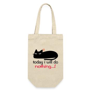 Funny cat today I will do nothing - Gift Bag for Bottles - nature - Front