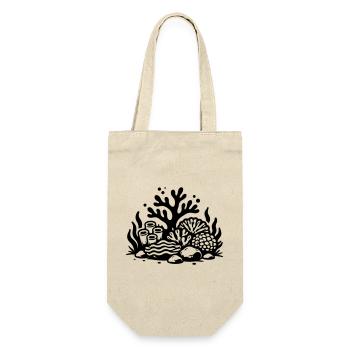Korallen Symbol Korallenriff Ozean - Geschenkbeutel für Flaschen - Natur - Vorne