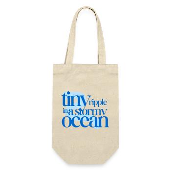 Tiny ripple in a stormy ocean (blue background) - Gift Bag for Bottles - nature - Front