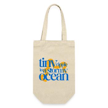 Tiny ripple in a stormy ocean (orange background) - Gift Bag for Bottles - nature - Front