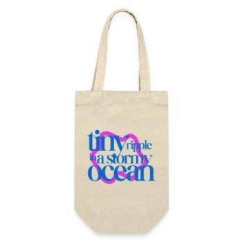 Tiny ripple in a stormy ocean (pink background) - Gift Bag for Bottles - nature - Front