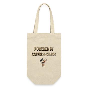 powered by coffee and chaos - Gift Bag for Bottles - nature - Front