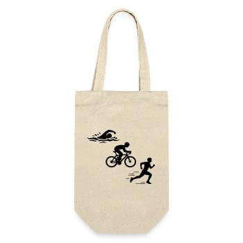 Triathlon Silhouette Triathlete - Gift Bag for Bottles - nature - Front