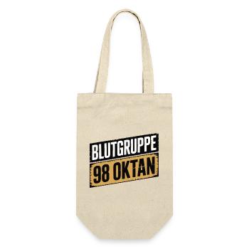 Blutgruppe 98 Oktan - Benzin Design - Geschenkbeutel für Flaschen - Natur - Vorne