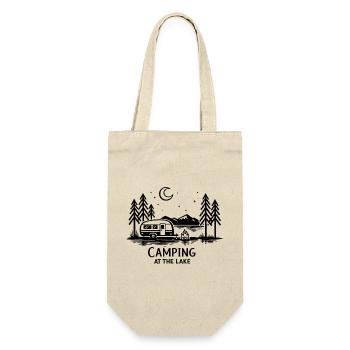 Mondnacht Camping im Wald - Geschenkbeutel für Flaschen - Natur - Vorne