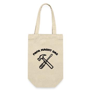 Papa macht das –Heimwerker & Vatertag  - Geschenkbeutel für Flaschen - Natur - Vorne