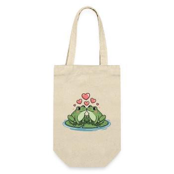 Frog Couple Heart - Gift Bag for Bottles - nature - Front