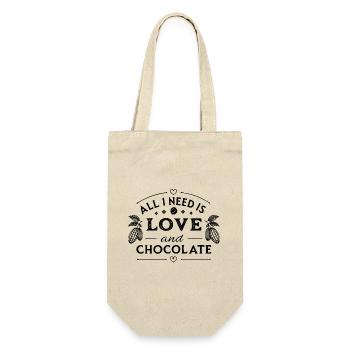 all i need is love and chocolate - Gift Bag for Bottles - nature - Front