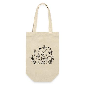 Witchy Mushroom Botanical Cottagecore Design - Gift Bag for Bottles - nature - Front